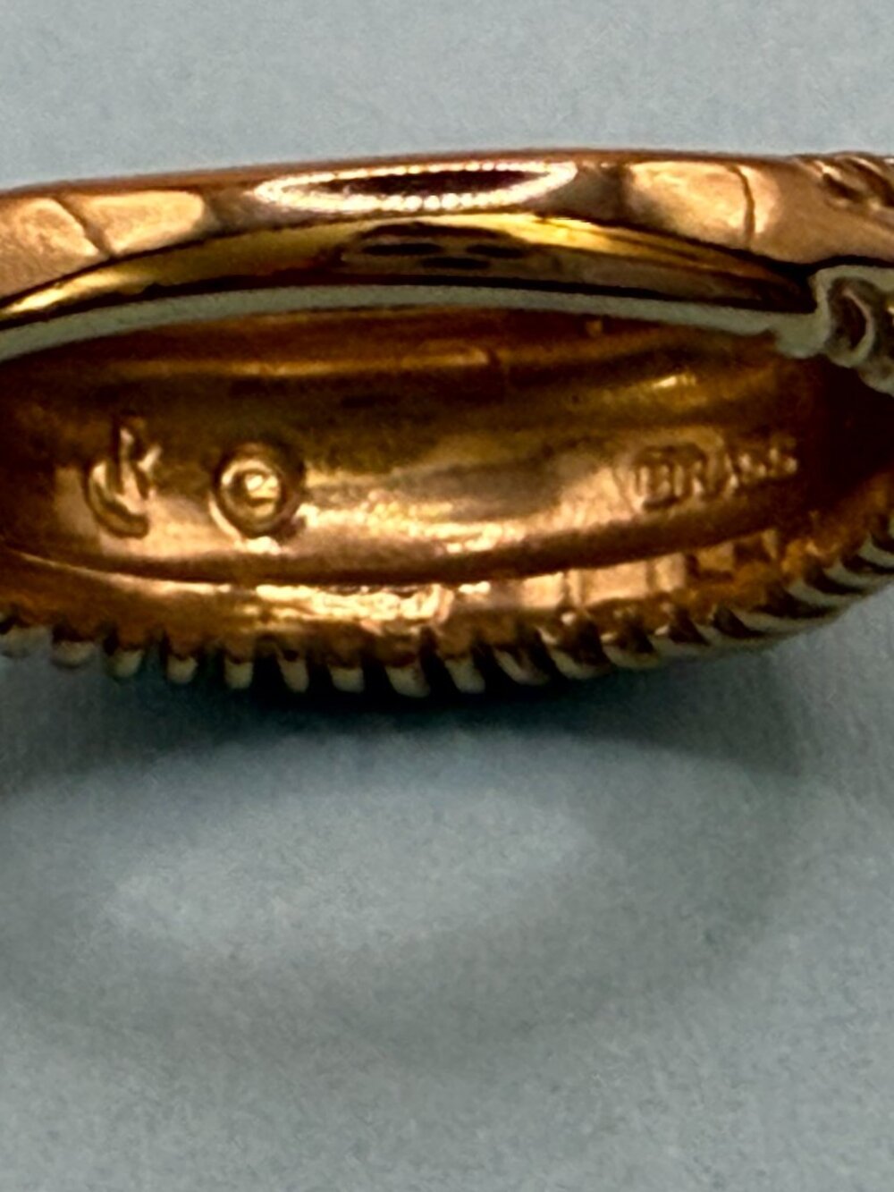 Authentic Carolyn Pollack Relios Solid Brass Domed Rope Edge Band Ring - Picture 7 of 16